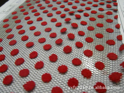 其他無紡布-17號大紅絨圓點網布底工藝植絨|圓點紅色植絨-億鑫歡迎工藝加工-其他.